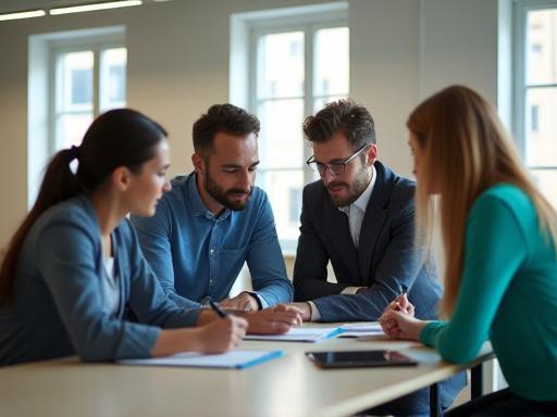 Team di Sistemi Jupiter che collabora in un ufficio moderno a Firenze